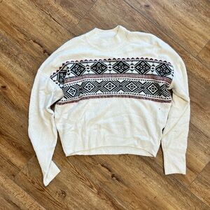 Abercrombie & Fitch White Ribbed Sweater